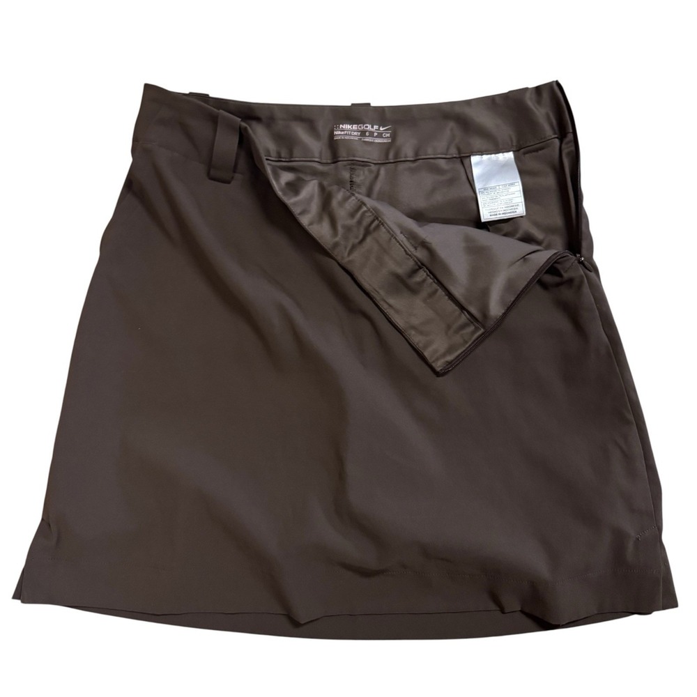 Nike Dri Fit Chocolate Brown Golf Athletic Skirt Skort Size 6 - Picture 3 of 7